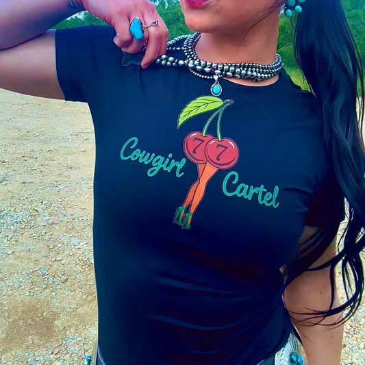 Cherry Baby Tee – Black